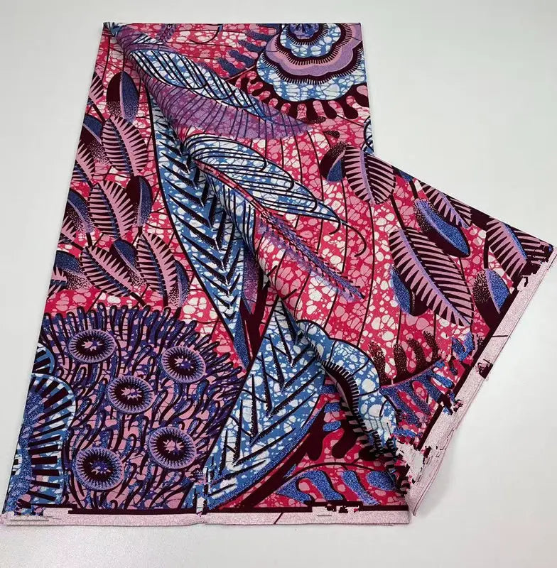 100%Certified Grand Super African Wax Nigerian GlitterGlam Gold Embellished Ankara Wax Printed Fabric Real Original For Sewing