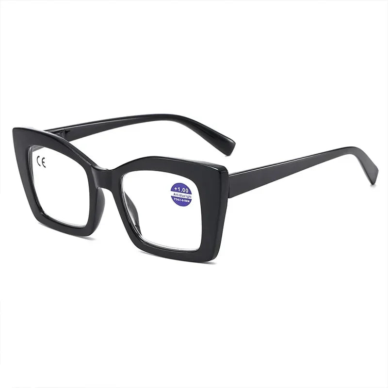 2025 New Fashionable Large Frame Women's Presbyopia Glasses High Definition Texture Neutral Color Anti Blue Light Glasses