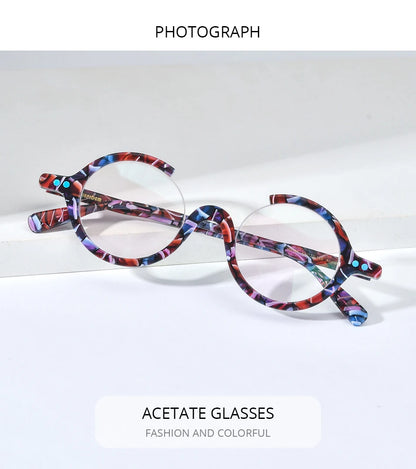 FONEX HEPIDEM Acetate Eyeglasses Frame Men 2025 New Small Round Brand Design Glasses Women Retro Vintage Eyewear Spectacles 9341