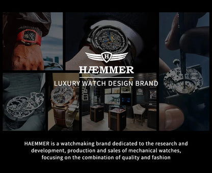 2024 HAEMMER Celestial Men's Watch Transparent Case Design Men's Leather Quartz Watch Time Adjustment Jacob Relogio Waterproof