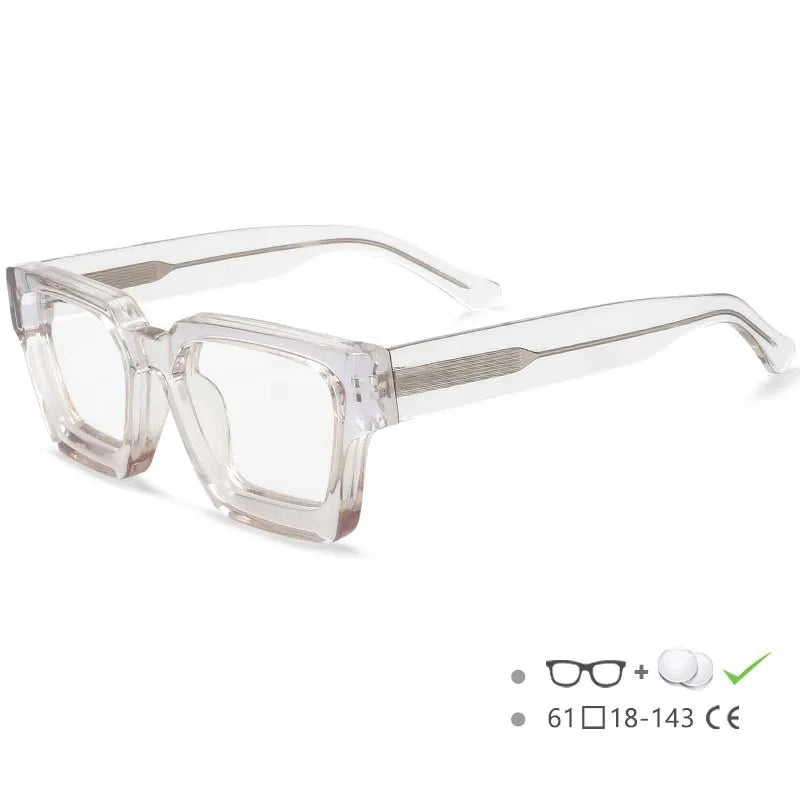 54290 High Quality Acetate Optics Glasses Frame Retro Square Eyewear Designer Luxury Prescription Glasses Frames Optical Eyewear