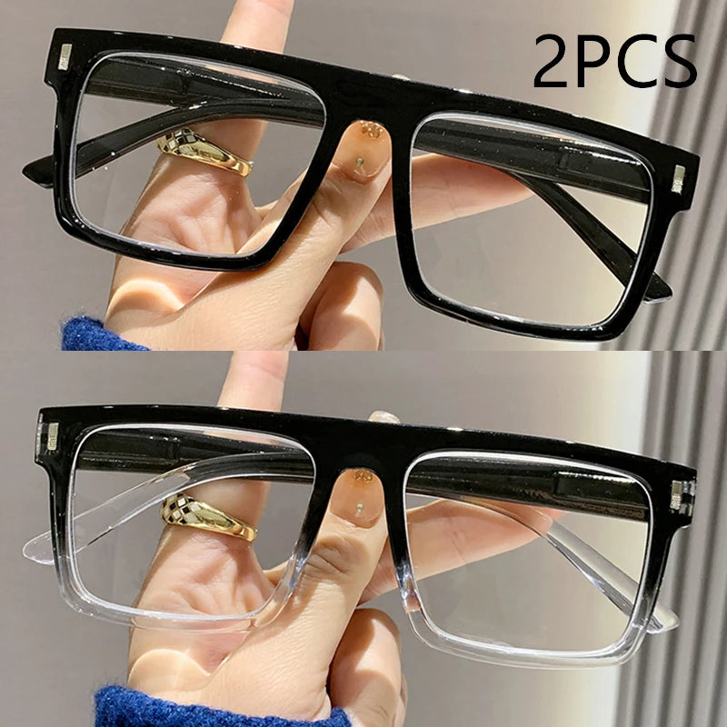 2/3PC New fashion large frame reading glasses trendy square frame rice nail middle-aged and elderly goggles reading glasses 2231