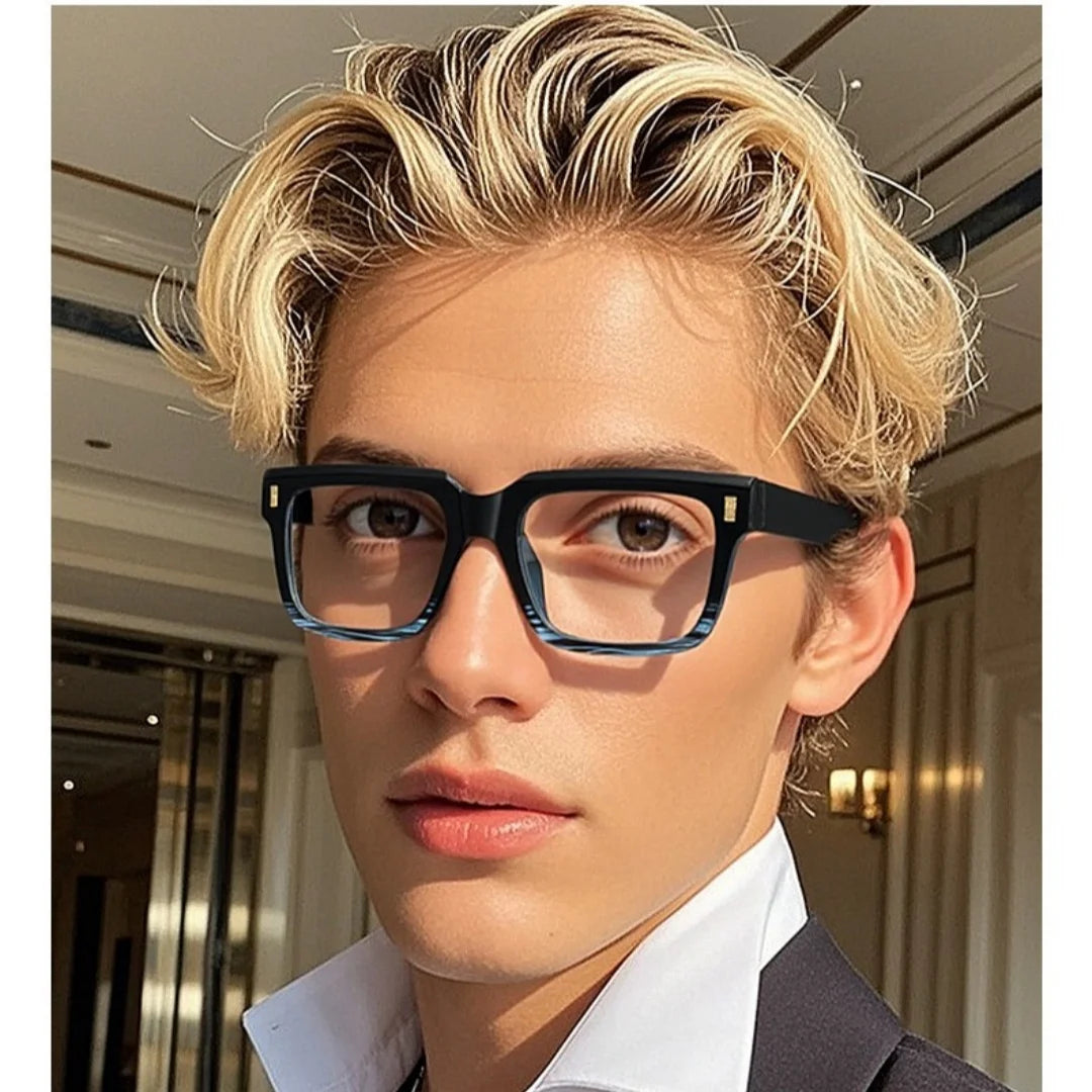Anti Blue Light Computer Glasses Frame Men Trendy Fashionable Stylish Eyeglasses Classic Spectacles TR90 Eyeglasses for Man
