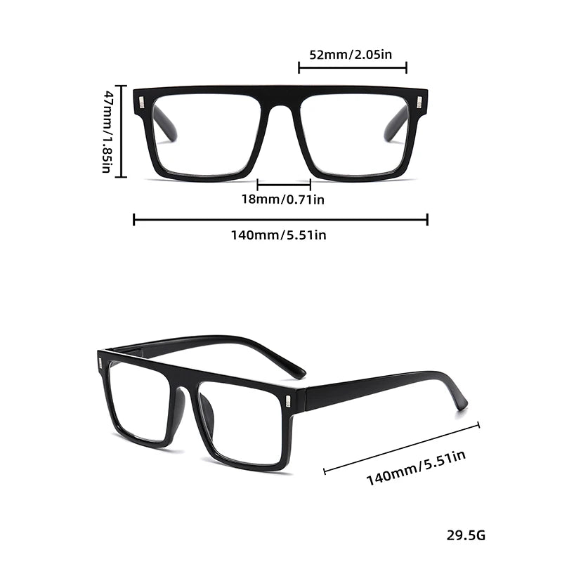 2025New Style Square Frame Big Face Slimming Reading Glasses Trendy Rice Nail Reading Glasses