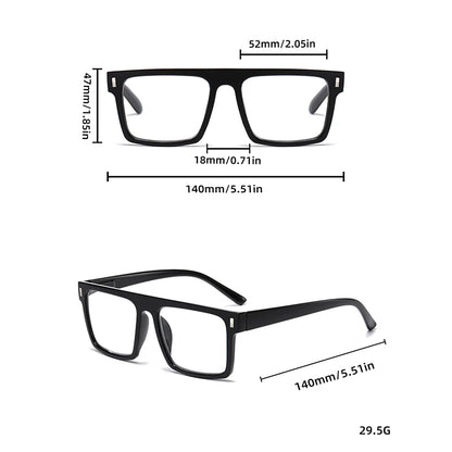 2025New Style Square Frame Big Face Slimming Reading Glasses Trendy Rice Nail Reading Glasses