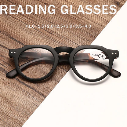 A retro classic black round frame leopard print leg fashion trend sunglasses, unisex, suitable for reading and browsing computer