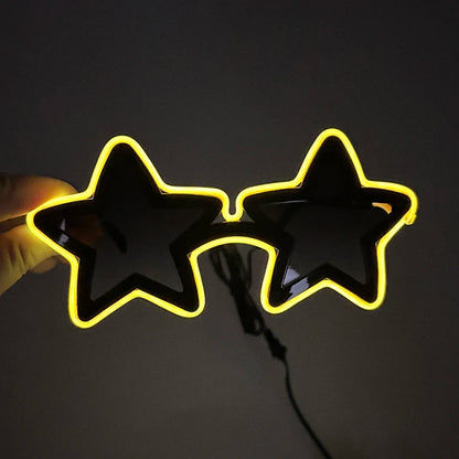 Cool glowing star shape glasses Led Light Up Star Glasses Glow In The Dark glasses for nightclub Birthday wedding party supplies