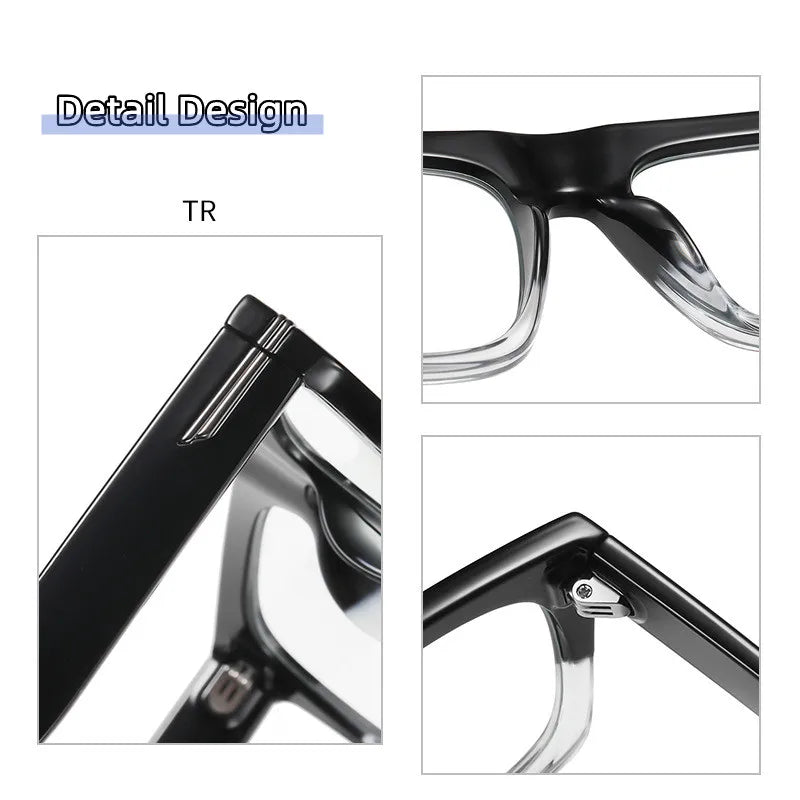 2022 Retro Big Square Frame Designer Reading Glasses Anti Blue Light Computer Eyeglasses Prescription Eyewear Diopters 0 to +6.0