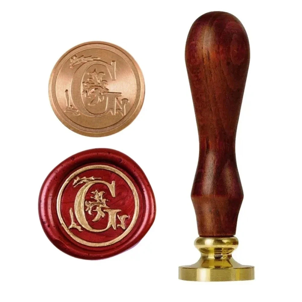 1set 26 Letter A-Z Wax Seal Stamp with wooden handle, Wax Seal Paint Copper Head for Envelope Gift Invitation Card Sticker