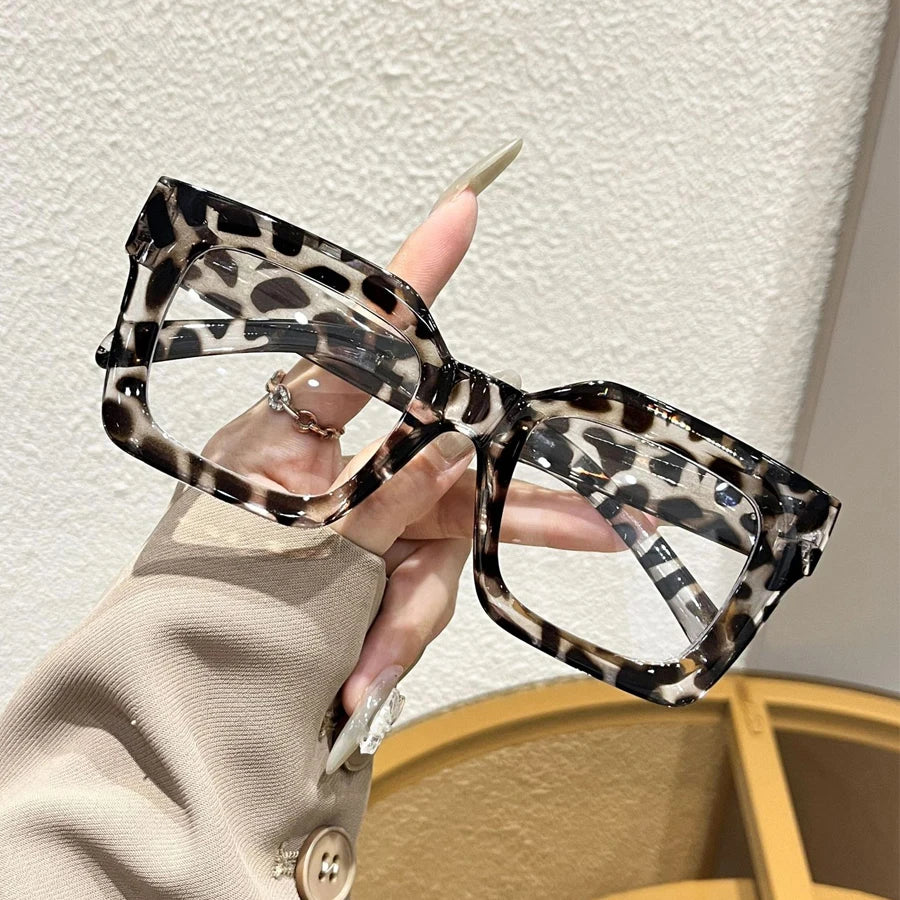 New Square Anti-blue light Large Frame Eyeglasses Fashion Street Decorative Glasses Computer Spectacles For Women Men
