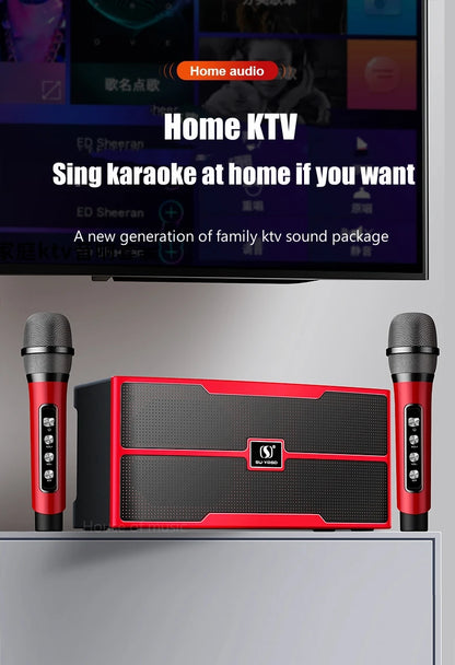 120W High Power Wireless Portable Microphone Bluetooth Speaker Sound Family Party Karaoke Subwoofer Boombox caixa de som Ys-201