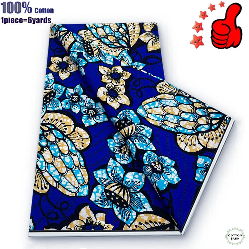 Guaranteed Veritable African Real Wax Prints Fabric Ghana Style Ankara Wax Tissu Pagne 100%Cotton Soft Design Nigeria Wax Fabric