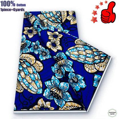 Guaranteed Veritable African Real Wax Prints Fabric Ghana Style Ankara Wax Tissu Pagne 100%Cotton Soft Design Nigeria Wax Fabric
