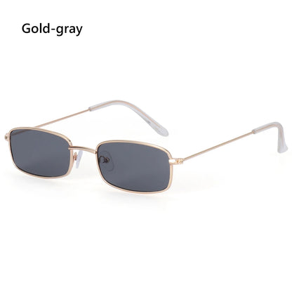 Retro Rectangle Sunglasses Women Brand Designer Small Metal Frame Square Punk Sun Glasses Men Fashion Vintage Oculos De Sol