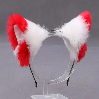 Lolita  Animal Cat Fox Ear Hair Hoops Cosplay Faux Fur Hairband Girls Halloween Anime Headbands Headwear Hair Accessories