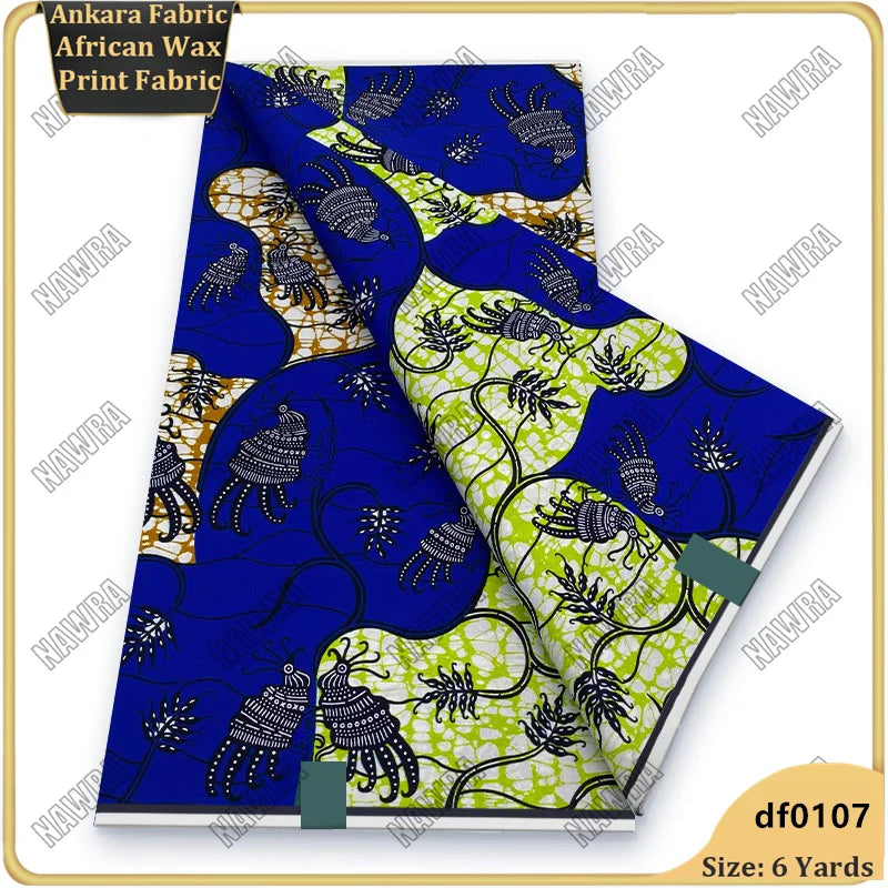 Fashionable African Real Wax Print Fabric 2026 Latest Design Ankara Wax Fabric Soft 100% Cotton Pagne Women Dress Loincloth ﻿