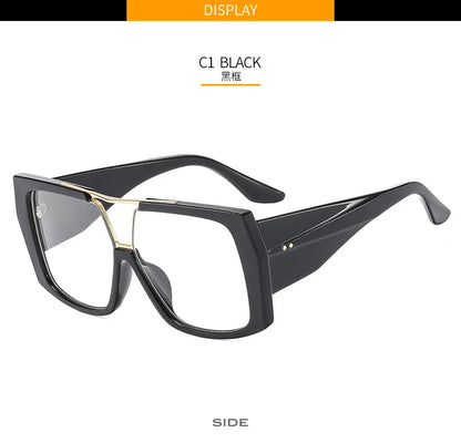 Fashion Brand Oversized Square Myopia Glasses Women Men Trend Green Graduation Eyeglasses Anti Blue Light Prescription Glasses