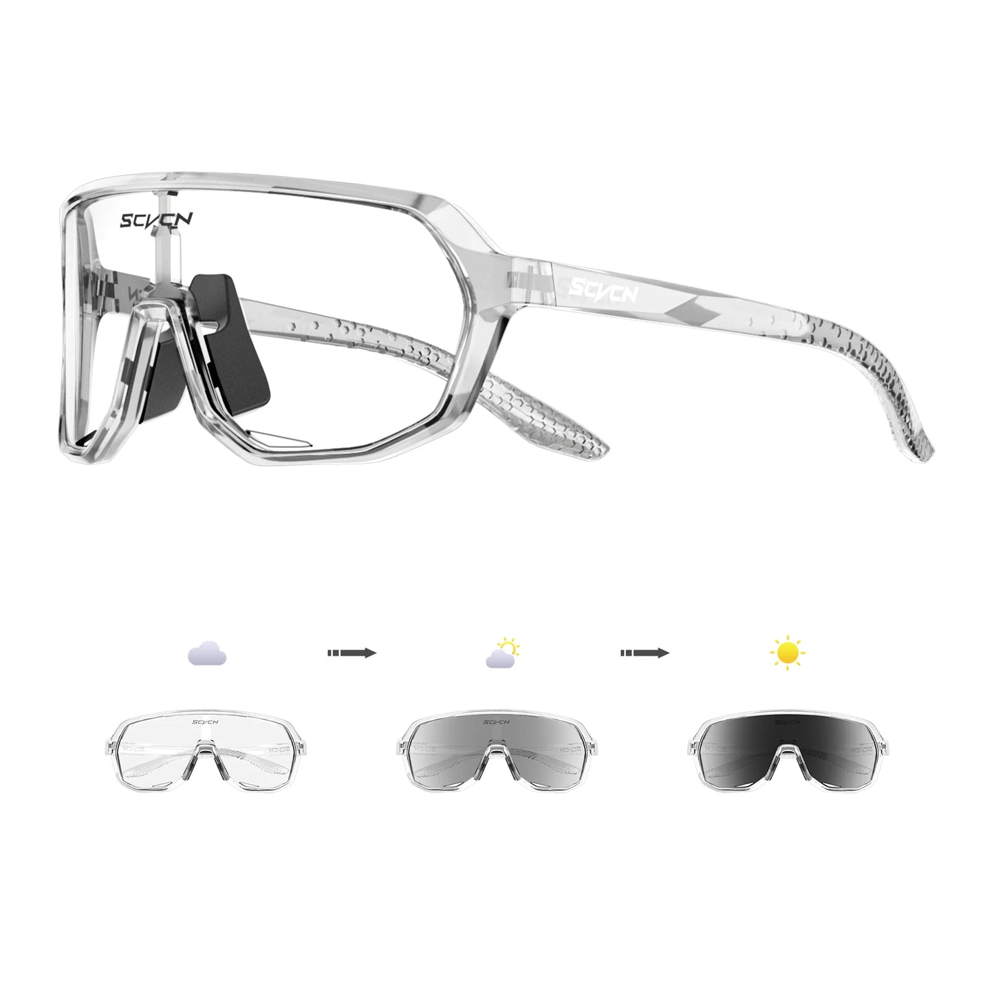 SCVCN Photochromic Sports Sunglasses Cycling Glasses UV400 Women Driving for Men Mountain MTB Bike Bicycle Goggles
