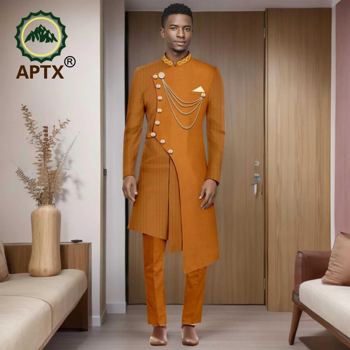 African Suits for Men 2025 Fashion New Two-piece (top + Pants) Men's Set Dashiki Outfits Party Wedding Guy Mens Clothes 2516001