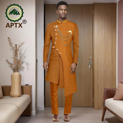 African Suits for Men 2025 Fashion New Two-piece (top + Pants) Men's Set Dashiki Outfits Party Wedding Guy Mens Clothes 2516001