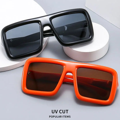 Big Oversized Square Sunglasses Punk UV400 Protection Thick Frame Sun Glasses Lady Shades for Women & Men