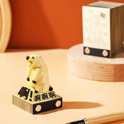 2026 Year Calendar Creative 3D Paper Notes Notepad Gift Carving Bunny Bear Calendar Paper House Shark Art Cute Sculpture C9O7