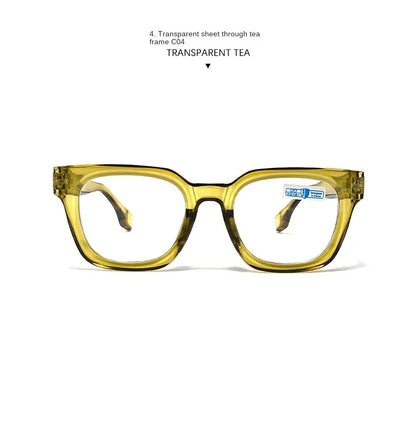Men Vintage Square Reading Glasses Trendy Casual Ultra-light Presbyopia Eyeglasses Women Fashion Elegant High-definition Eyewear