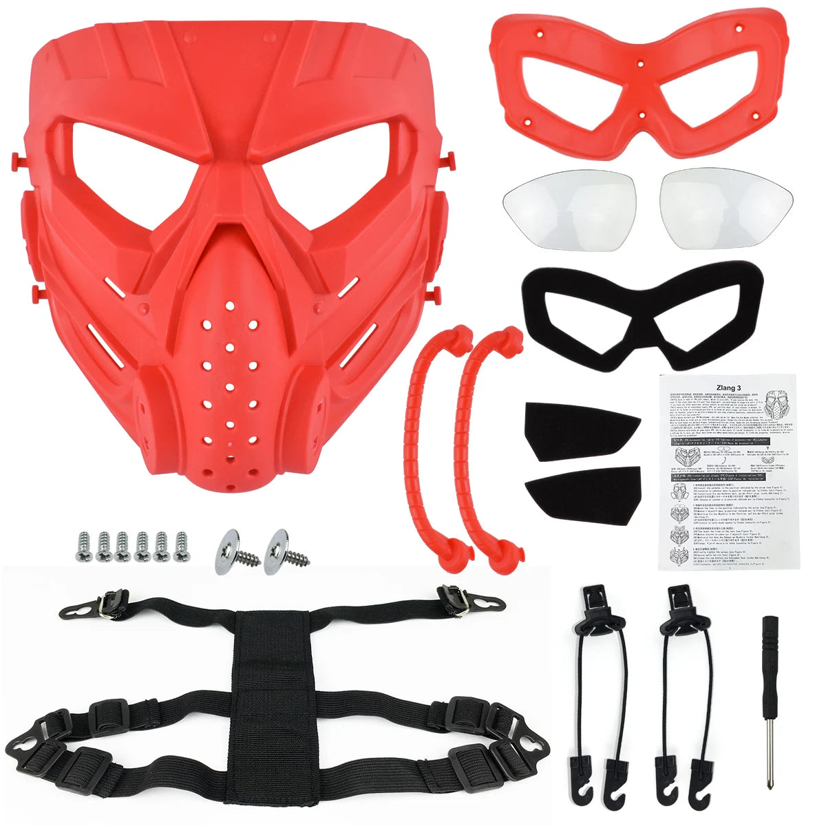 ZLang  Funny Full Face Protective Mask For Airsoft Costume Halloween CS Cosplay Tactical Game Mask  Breathable Skull Adjustable