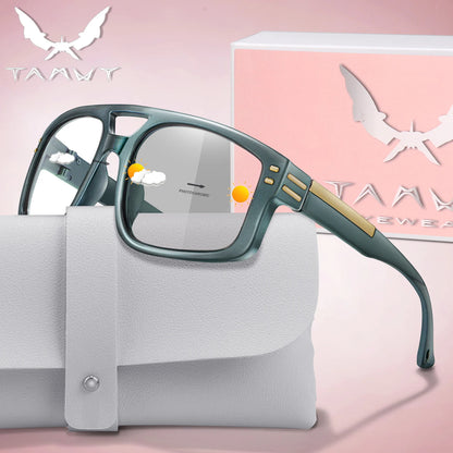 Fashion Photochromic Sunglasses for Men and women Square Windproof Casual Goggles for Outdoor Sports, Running, Hiking, Cycling