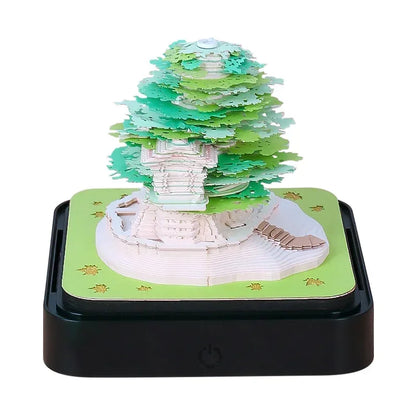 Love Castle 3D Memo Pad Paper Carving Art Calendar Fantasy Castle Notepad 3D Paper Card Decor New Year Valentine's Day Gift Box