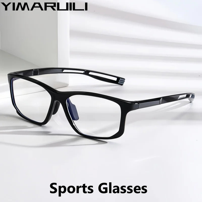 YIMARUILI Ultra-light TR90 Sports Glasses Men and Women Outdoor Cycling Fashion Square Optical Prescription Eyeglasses Frame 300