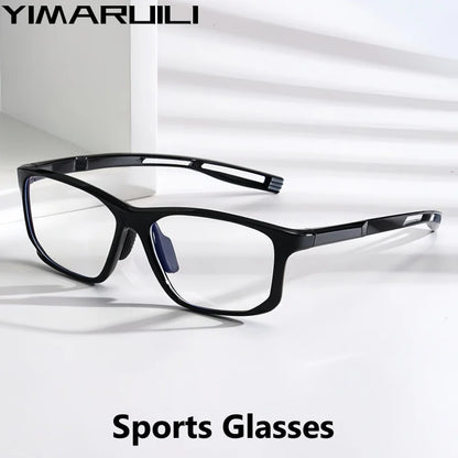 YIMARUILI Ultra-light TR90 Sports Glasses Men and Women Outdoor Cycling Fashion Square Optical Prescription Eyeglasses Frame 300