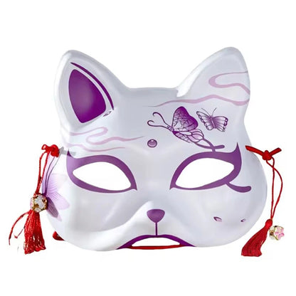 Cosplay Mask Handmade Half Face Mask Japanese Cat Mask Japanese-Style For Stage Performances Anime Cosplay