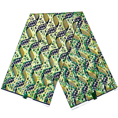 African Wax Prints Fabric Golden Wax Fabric High Quality Ankara Fabric for Party Dress New Grand Super 100% Cotton Y15, 6Yards