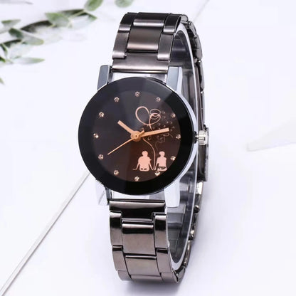Stylish casual tungsten steel personalized couple clock men's and women's steel band business sports fashion retro watches