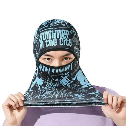 Summer Cool Balaclava Ice Silk Cycling Full Face Cap Sun Anti-UV Protection Sports Face Cover Headwear Bike Motorcycle Men's Hat