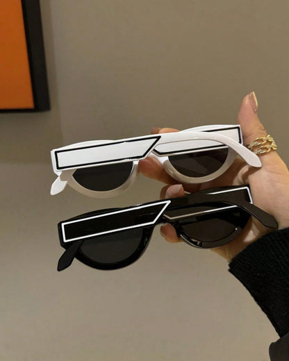 QVQV Luxury Brands Cat Eye Sunglasses Woman 2026 New Vintage Polygon Sun Glasses Man Travel Beach Eyewear Trendy Shades Female