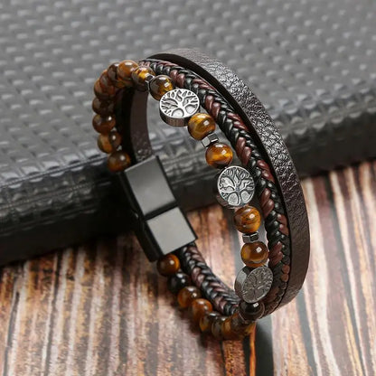 Classic Men's Leather Bracelet New Style Hand-woven Multi-layer Combination Accessory Fashion Man Jewelry