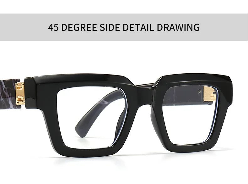 New Green Oversized Square Reading Glasses Men Women Personality Optical Eyeglasses Anti Blue Light Computer Presbyopic Glasses