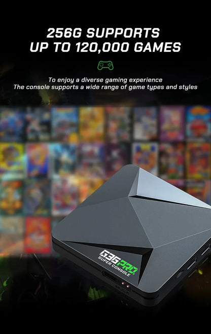 Super G36 Pro Game Console 256G 120000+ Retro Video Game Box Dual Wireless Controller TV Plug Play Arcade Home Gaming Console