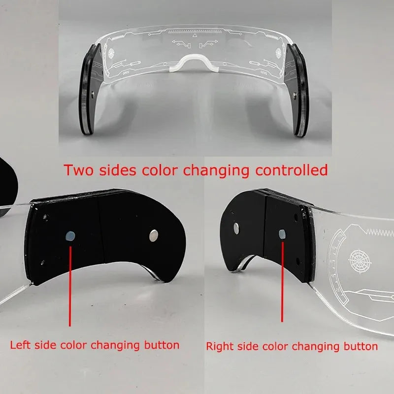 Christmas party glasses LED Light up cyberpunk Glasses glowing cool Goggles for man women Futuristic cosplay bar party props
