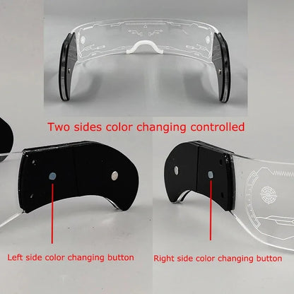 Christmas party glasses LED Light up cyberpunk Glasses glowing cool Goggles for man women Futuristic cosplay bar party props