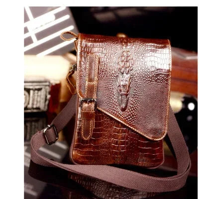 Men Crocodile Classic Briefcase retro Man Genuine Leather Shoulder messenger men luxury designer mens bag
