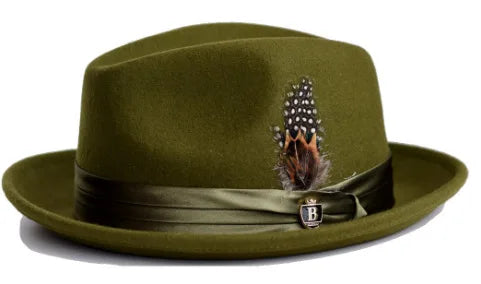 wool Derby Hat men hat male fedora with knot  felt hat for summer jazz disco hat for men black fedora hat small brim hat