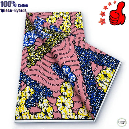 Guaranteed Veritable African Real Wax Prints Fabric Ghana Style Ankara Wax Tissu Pagne 100%Cotton Soft Design Nigeria Wax Fabric