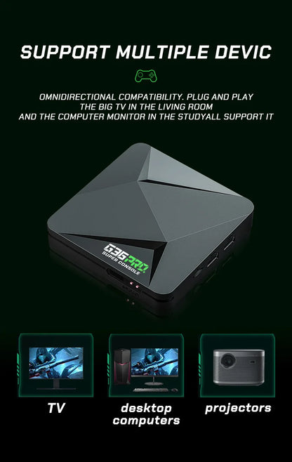Super G36 Pro Game Console 256G 120000+ Retro Video Game Box Dual Wireless Controller TV Plug Play Arcade Home Gaming Console