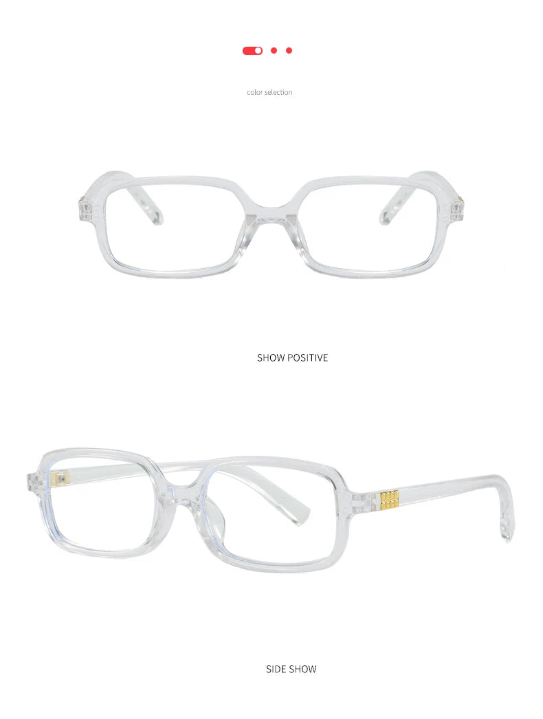 4pcs New Fashion Women Small Square Eyeglasses Frame Outdoor Casual Eyeglasses Anti Blue Light Eyewear Rivet Glasses Unisex