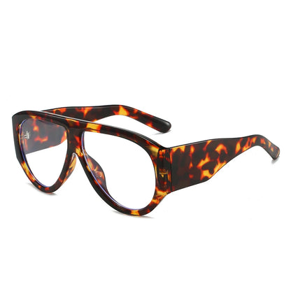 New Large Frame Luxury Myopia Glasses Anti Blue Light Oversized Pilot Fashion Eyeglasses Oval Clear Lens Short-sighted Eyewear