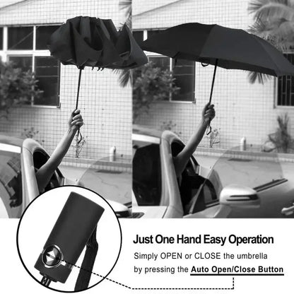 20 Bones Fully Automatic Reverse Folding Umbrella with Windproof Reflective Stripe UV Umbrellas