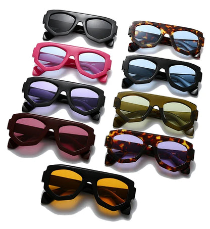 JNPCXI New Fashion Irregular Square Women Sunglasses Shades UV400 Retro Green Men Sun Glasses